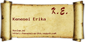 Kenesei Erika névjegykártya